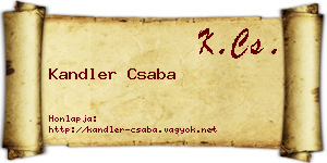 Kandler Csaba névjegykártya